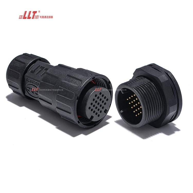 M25 24pin Multi-pin Small Ampere 5A signal  Multimedia Audio  Low Voltage Waterproof Panel Mount Connector thumbnail