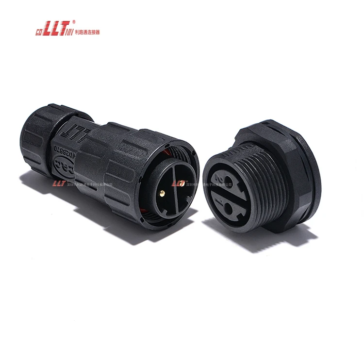 2pin M25 600V 35A high current screw power led light  outdoor panel mount connector thumbnail