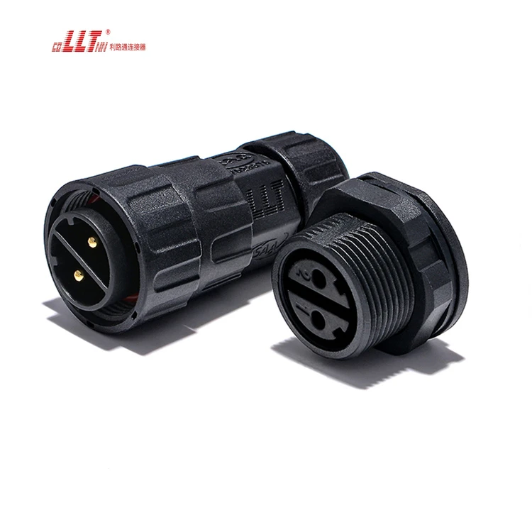 2pin M25 600V 35A high current screw power led light  outdoor panel mount connector detail 2