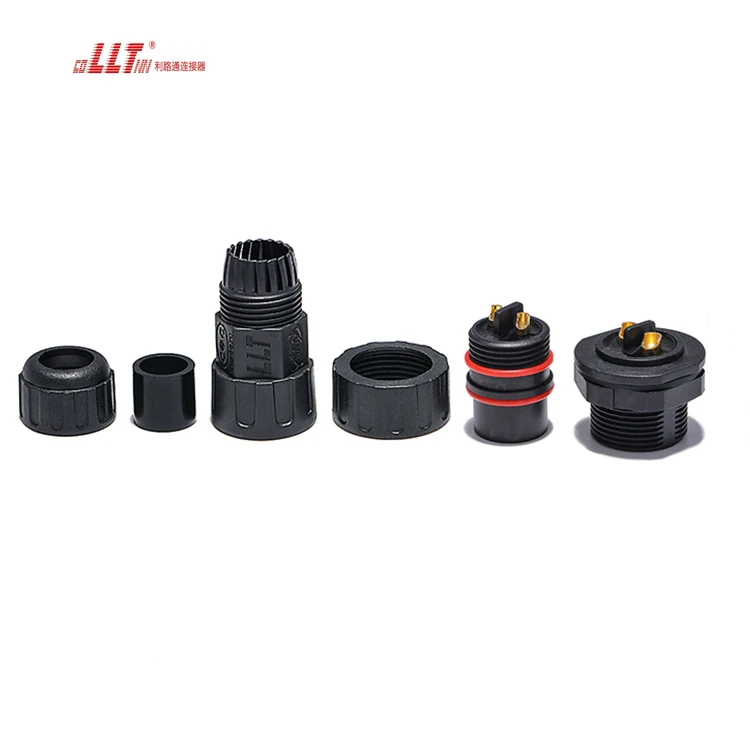 2pin M25 600V 35A high current screw power led light  outdoor panel mount connector detail 3