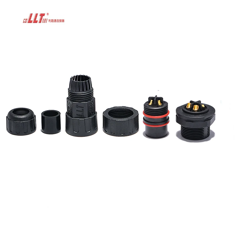 LLT IP68 Electrical Waterproof M25 4Pin Connector Parallel Female & Male Panel Mount Connectors detail 3