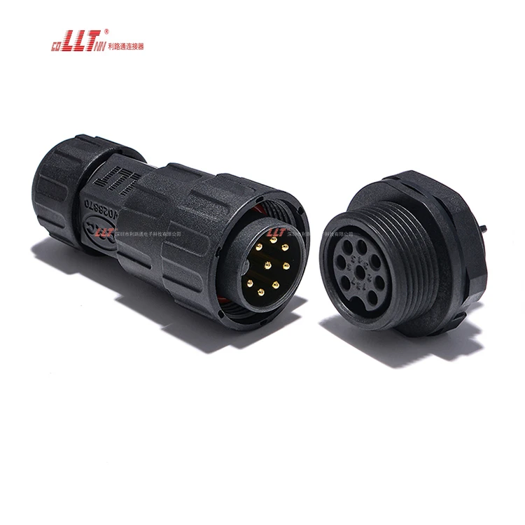 LLT M25 8pin Female Panel Waterproof Power Line Connector Aviation Plug Terminal Block for circuit Connections