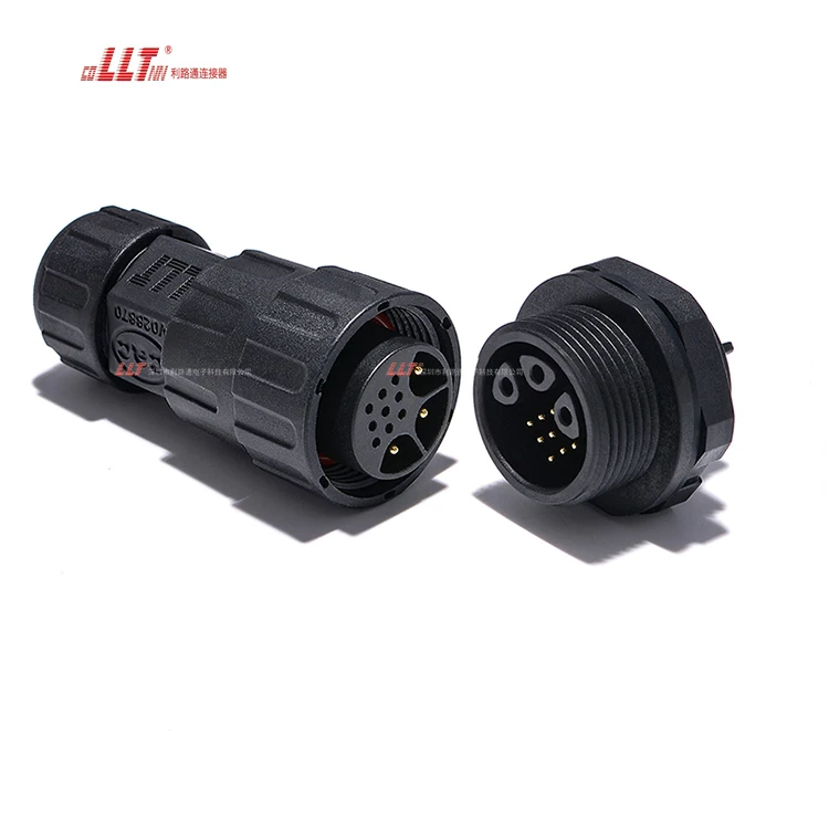 LLT 3+9 Pin M25  Aviation Male Female Panel Mount IP68 Waterproof Plug power Signal Panel Connector