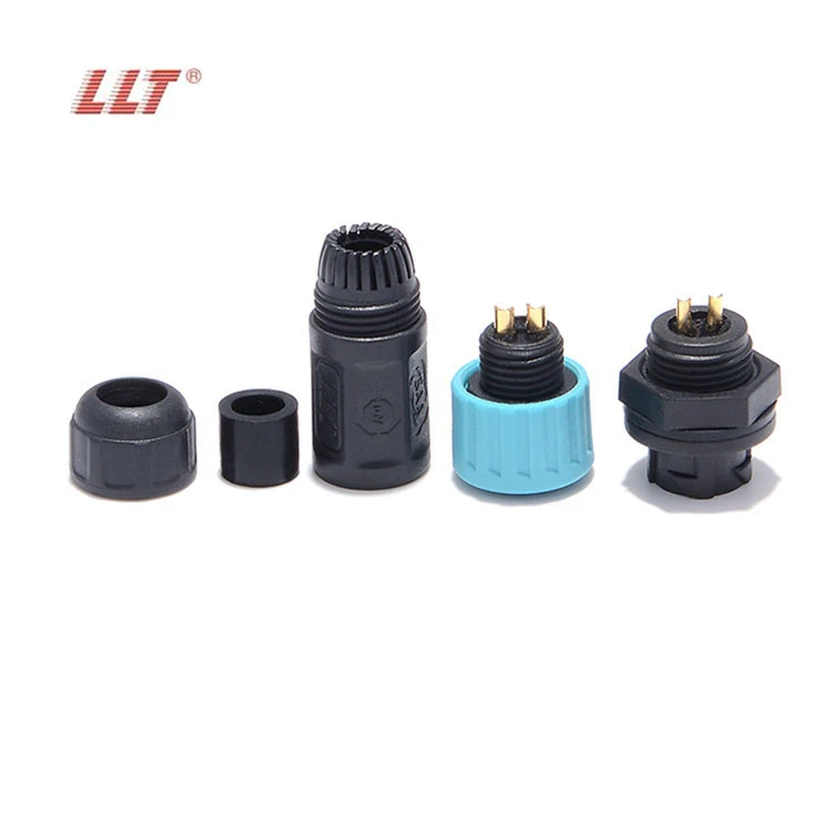 LLT M12 2 Pin Push Lock IP67 IP68 Rear male panel Waterproof Connector detail 5