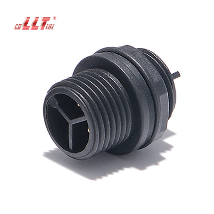 LLT M16 250V 15A 3 Pin Thread Lock IP67 Rated Waterproof Rear Panel Mount Connector detail 3