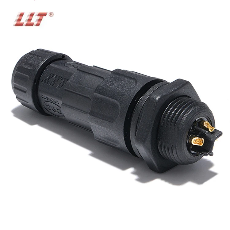 LLT M19 600V 20A IP68 3 Pole Thread Lock Rear Panel Mount Male Waterproof Circular Connector detail 3