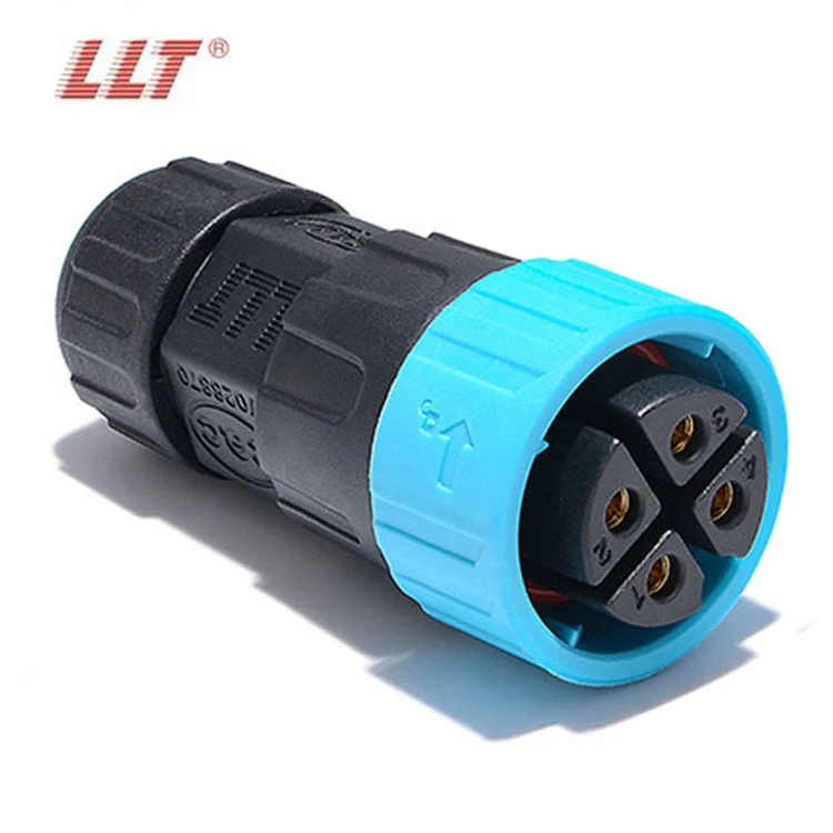 LLT M25 600V 35A 2 3 4 Pin Push Lock IP67 IP68 Waterproof Rear Male Panel Connector detail 2