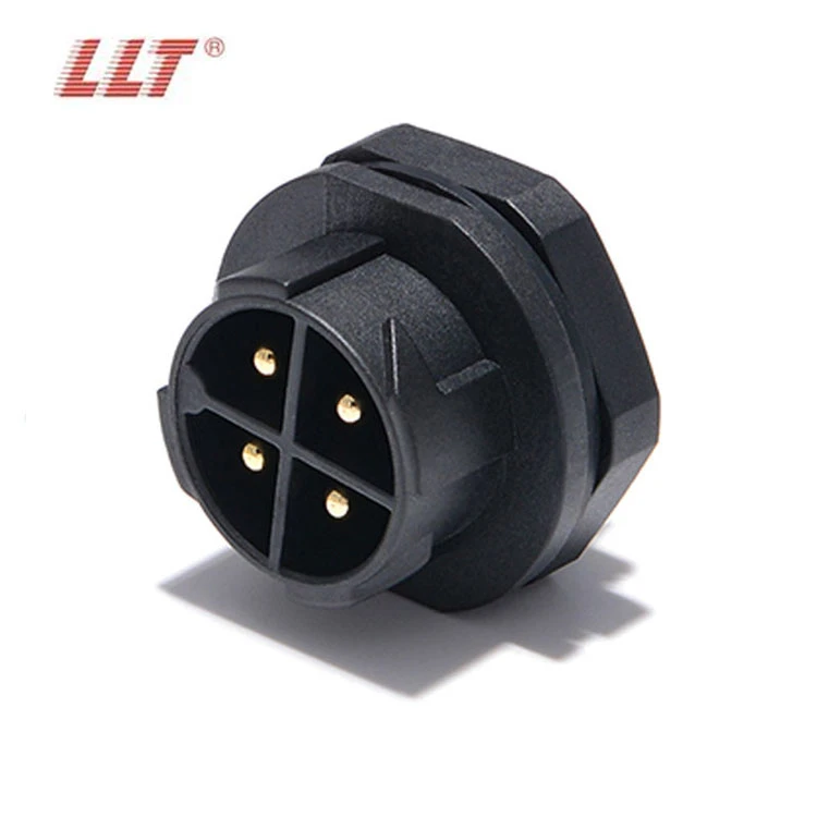 LLT M25 600V 35A 2 3 4 Pin Push Lock IP67 IP68 Waterproof Rear Male Panel Connector detail 3