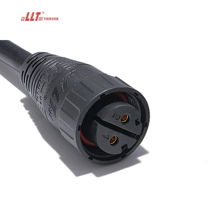 LLT  M25 Power Male Female Waterproof Led Cable 2pin Plug Watertight Connector detail 4