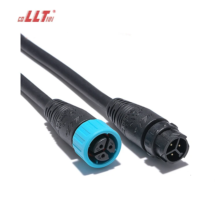 LLT M16 250V 15A 3 Pin Push Lock IP65 IP67 Waterproof Cable Connector for Lighting