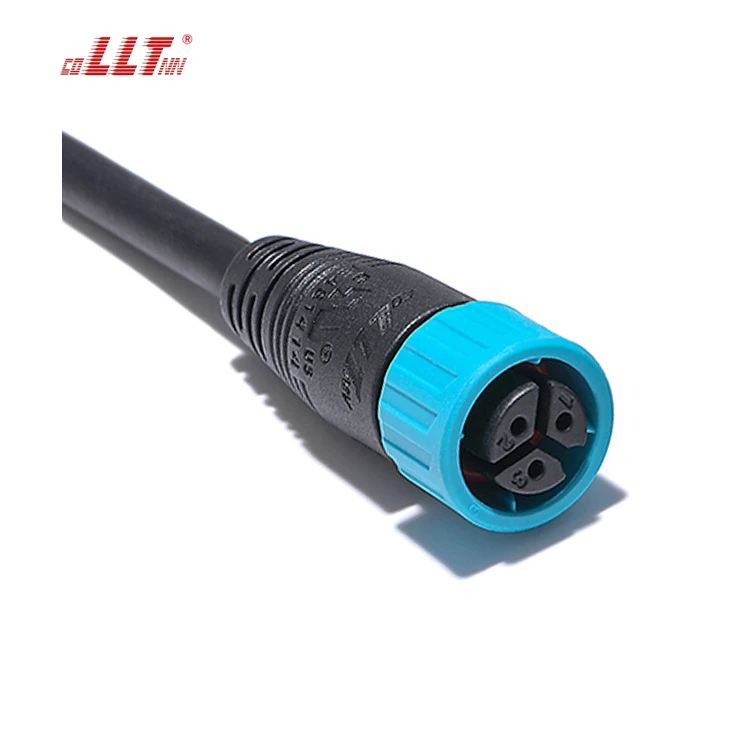 LLT M16 250V 15A 3 Pin Push Lock IP65 IP67 Waterproof Cable Connector for Lighting detail 3
