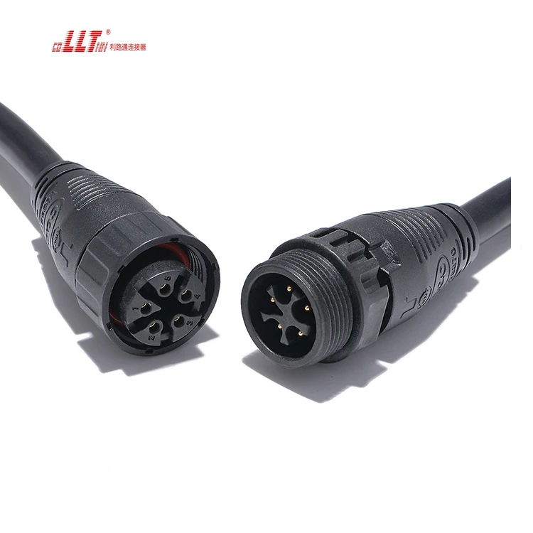 5pin M25 Extension  Male to Female Cable 20A IP67 Waterproof  Electrical Cable Connector detail 2