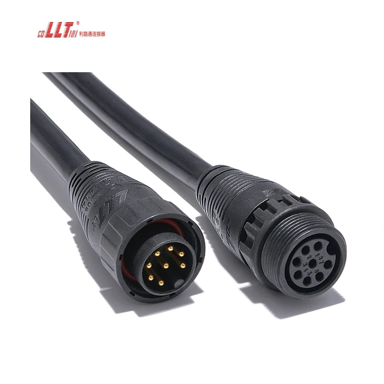 LLT 8pin Outdoor Cable  M25 Led Injection Cable Power IP67 Watertight Cable Connector