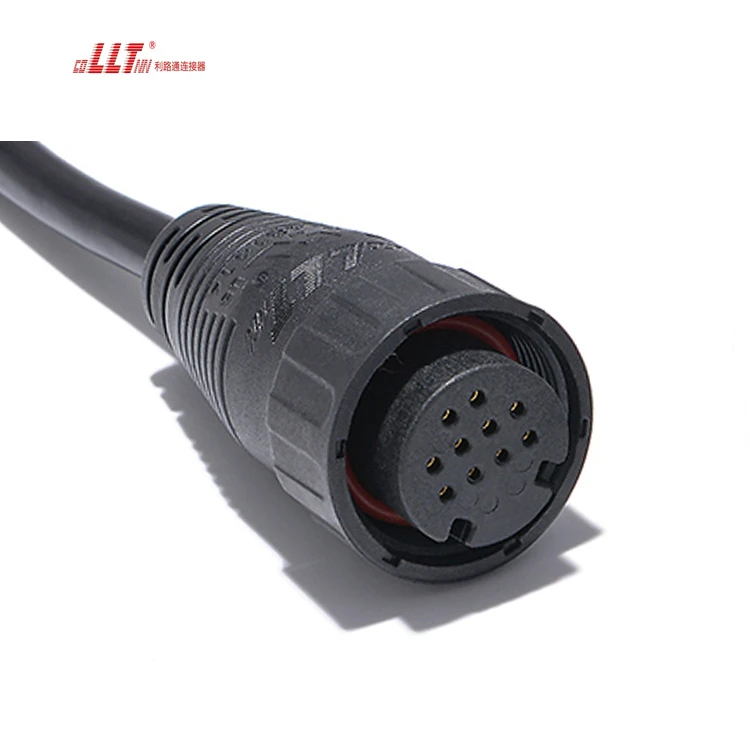 LLT M25 Multiple 10 Pin Audio Video 100V 5A Thread Lock  Male Female IP67 IP68 Waterproof Connector detail 3