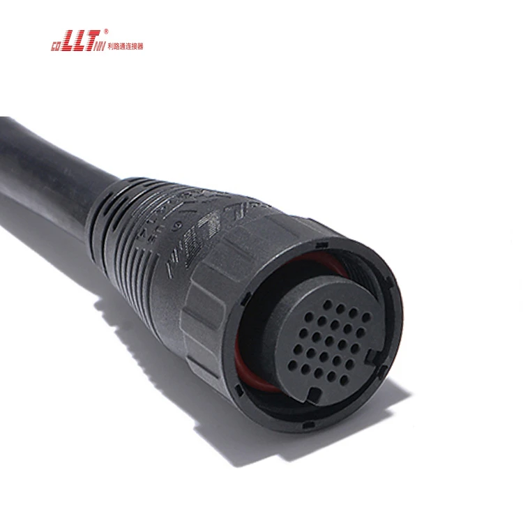 LLT M25 Multipin 24pin Small Ampere 5A Data Cable Connector IP68 IP67 Waterproof Plug Male Female  Cable Connector detail 2