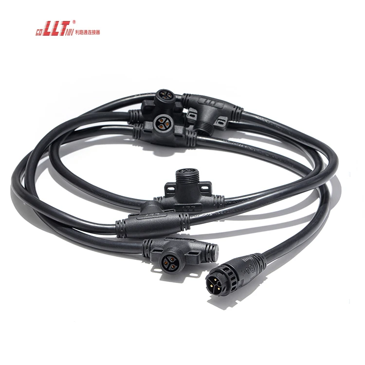 M19  Multiple T Splitter 3pin Circular Cable Connector Power Led IP67 Watertight Cable Connector