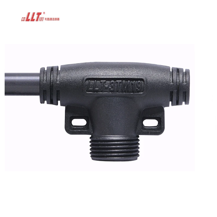 M19  Multiple T Splitter 3pin Circular Cable Connector Power Led IP67 Watertight Cable Connector detail 3