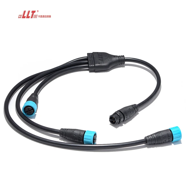 LLT Y  1 Output 3 Distributor 2pin Splitter IP67 Waterproof Led Cable Connector for Illumination