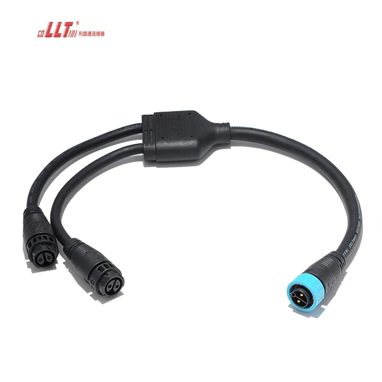 LLT  1 Out 2 Branch Adapter Push Lock IP67 IP65 Cable Connector Y Splitter Joint Connector Cable detail 3