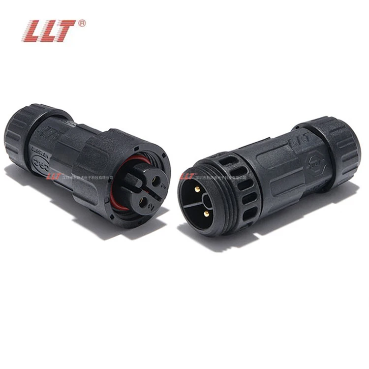 LLT M19 Waterproof Connector Set 2 Pin 20A 600V IP68 Aviation Plug Screw Locking Male & Female Pair for LED Power detail 2