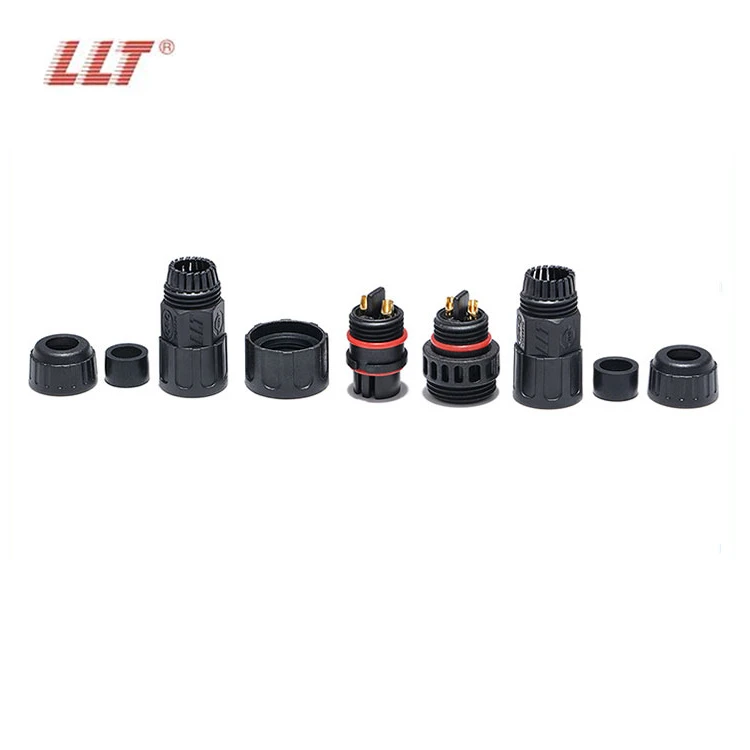 LLT M19 Waterproof Connector Set 2 Pin 20A 600V IP68 Aviation Plug Screw Locking Male & Female Pair for LED Power detail 6