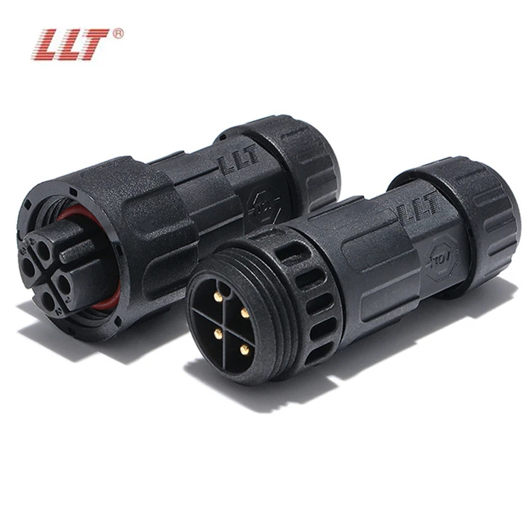 LLT Waterproof Connector M19 IP68 4Pin Line to line Male Female Plugs Socket Outdoor