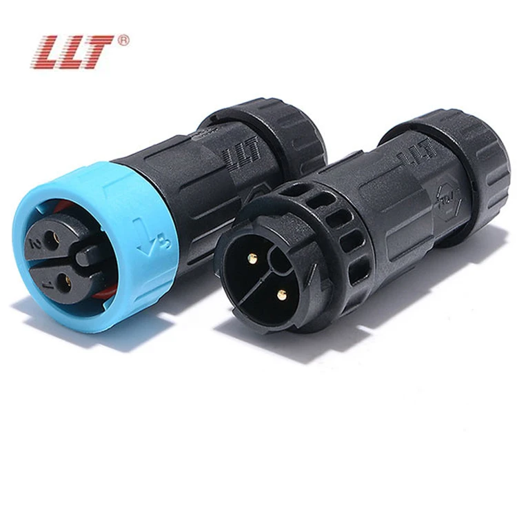 LLT M19 2 Pin LED Lighting Male Female Power Cable Assembly Fast Connecting Waterproof Connector