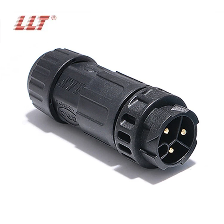 LLT M19 Cable Connector Waterproof IP68 20A Electrical Wire Sealed Retardant 3pin LED Light Wire Plug detail 4