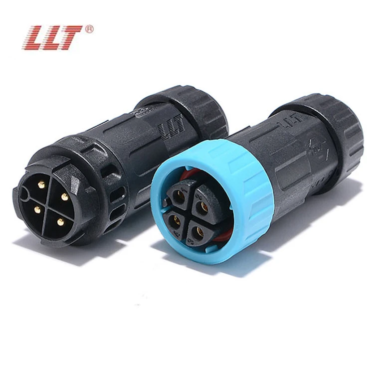 LLT M19 4Pin Assembly Connector Male and Female Push Lock Waterproof Plug for Cable Led Viewing Light