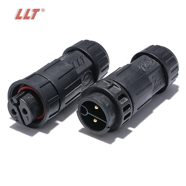 LLT M19 600V 20A Waterproof Aviation Connector 2 Pin Male & Female Plug Solderless Screw Terminal IP68 Weatherproof AC/DC Power Connector