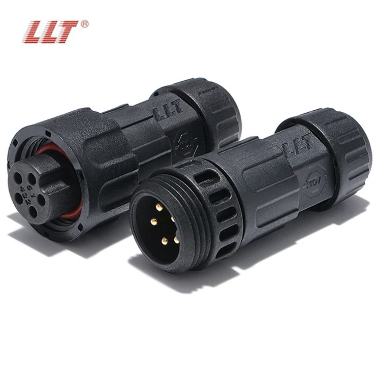 LLT M19 5 Core Waterproof Connector Male And Female Screw Lock Iot Signal Water Environment Monitoring Connector