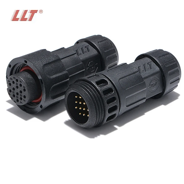 LLT Waterproof Connector M19 Ip67 14 Pin Male Female Plug For Signal