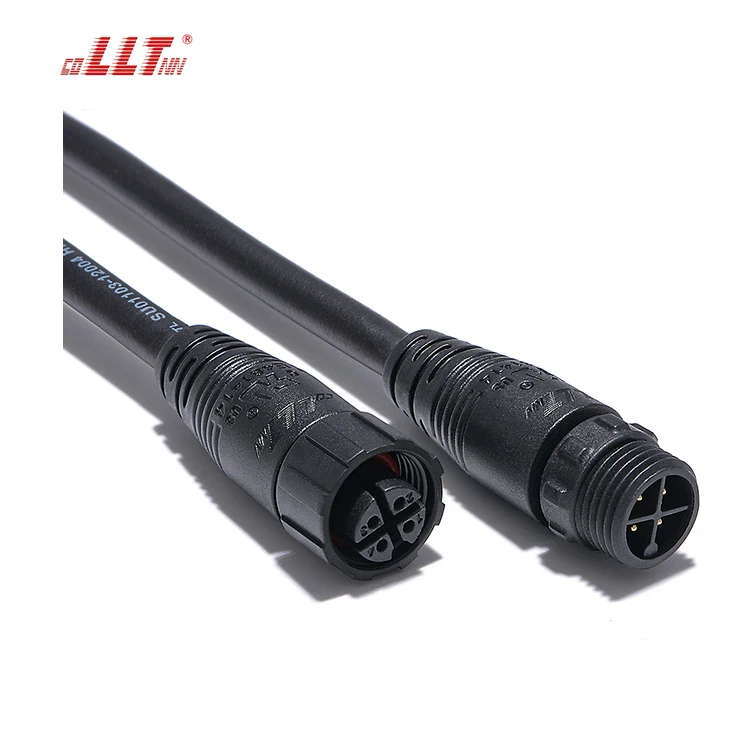 LLT M16 Underground Waterproof 4 Pin Male And Female Cable Connectors For LED Strip