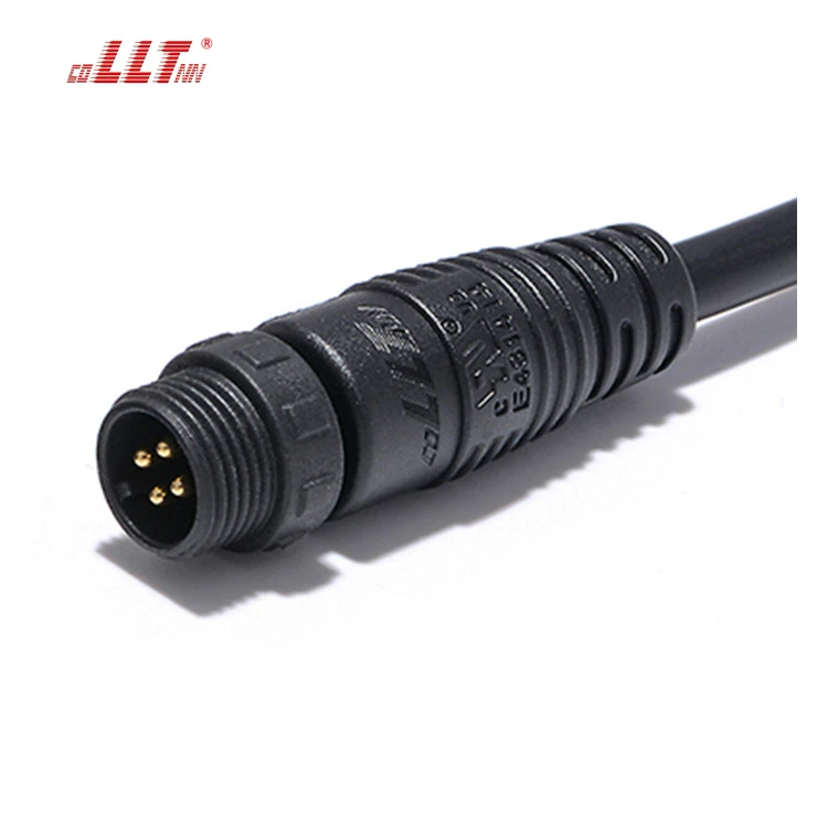 LLT M12 4 Pin Screw Type Waterproof Male Female Circular Cable Connectors detail 4