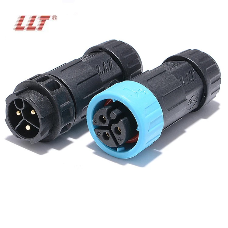LLT M19 IP67 Waterproof Male Female Connector 3 Pin Push Lock Type Wire Connector thumbnail