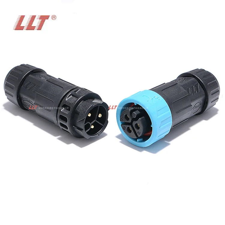 LLT M19 IP67 Waterproof Male Female Connector 3 Pin Push Lock Type Wire Connector detail 3