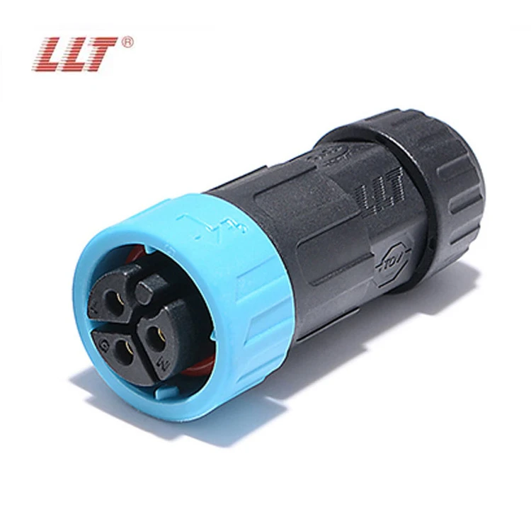 LLT M19 IP67 Waterproof Male Female Connector 3 Pin Push Lock Type Wire Connector detail 5