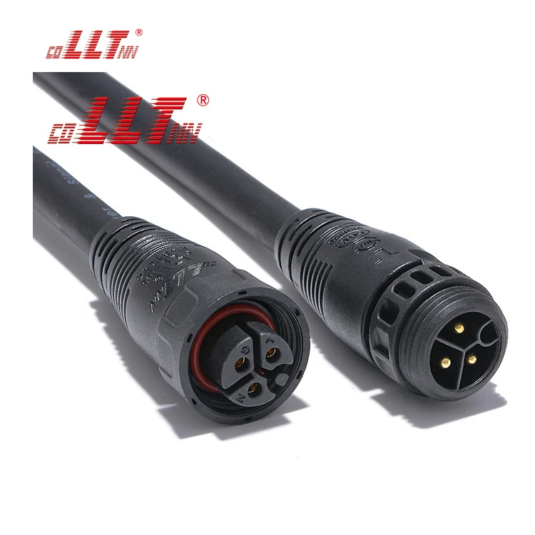 LLT M19 Screw Lock Cable Molded 20A Waterproof Connectors Male Female 3 Pin Connectors