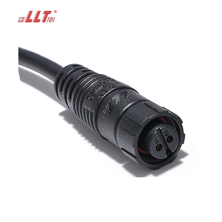 LLT M12 Waterproof Cable Nylon Electrical 2 Pin Male Female Socket Connectors detail 3
