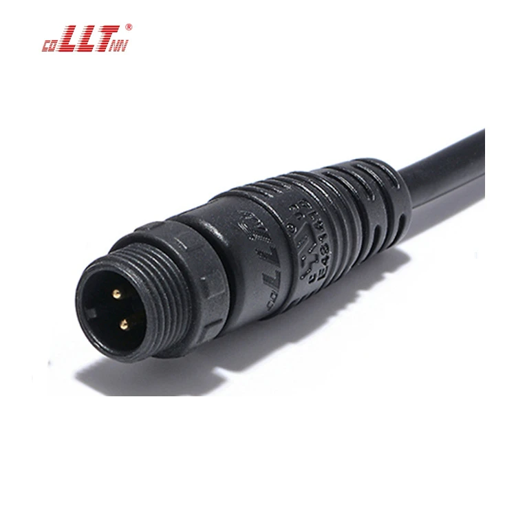 LLT M12 Waterproof Cable Nylon Electrical 2 Pin Male Female Socket Connectors detail 4