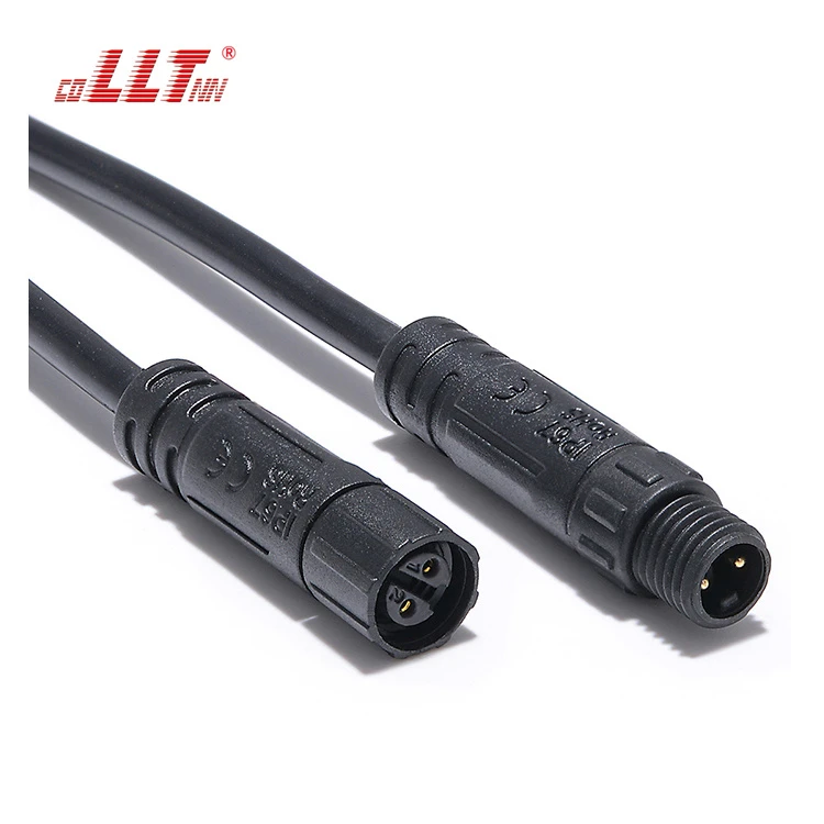 LLT M8 Mini Series 2 Pole male female waterproof cable connector
