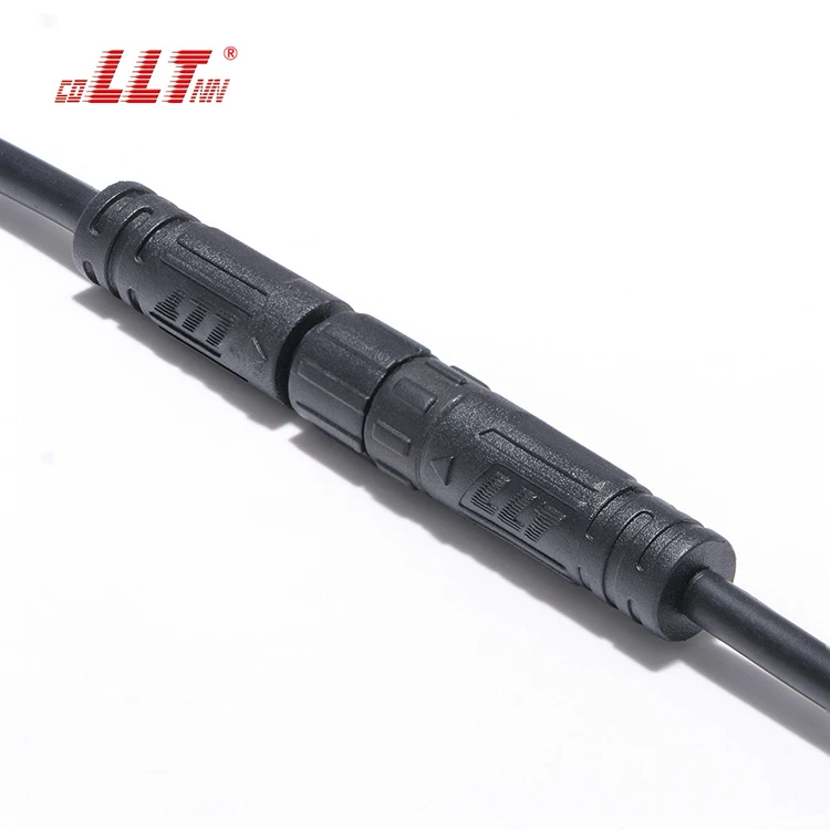 LLT M8 Mini Series 2 Pole male female waterproof cable connector detail 2
