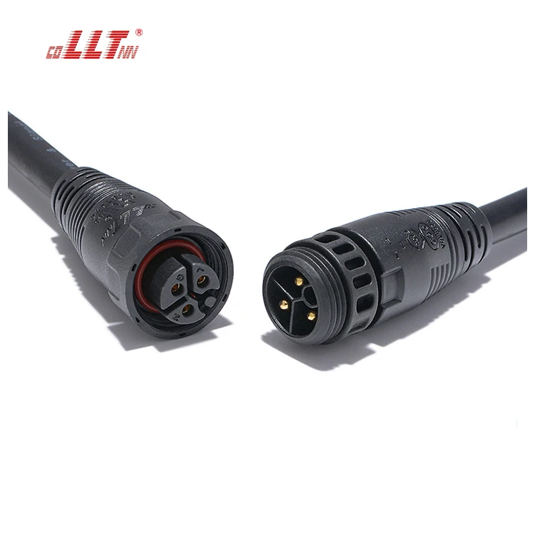 LLT M19 IP65 Waterproof Cable Joint Connector 3 Pin Waterproof Circular Connector for Led Light detail 2