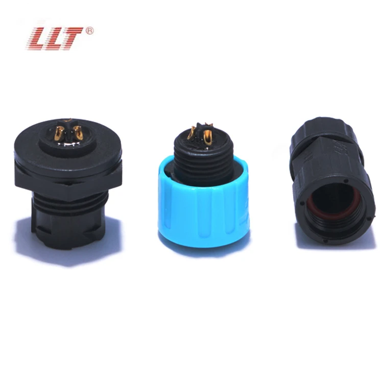 LLT M16 2 Pin Push Lock Female Power 10A Waterproof Panel Connectors 300VAC Max Voltage Rating detail 2