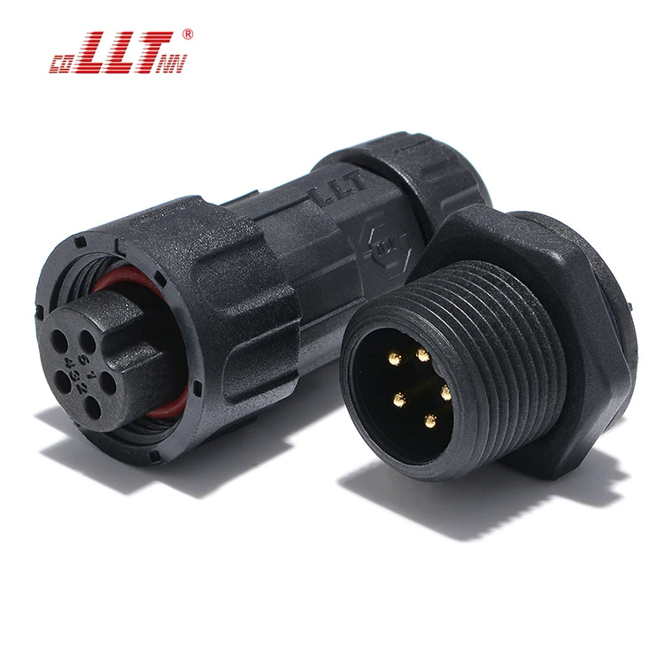 LLT M19 IP68 5 6 7 Pin Waterproof Panel Connector Circular For Data Signal Connection