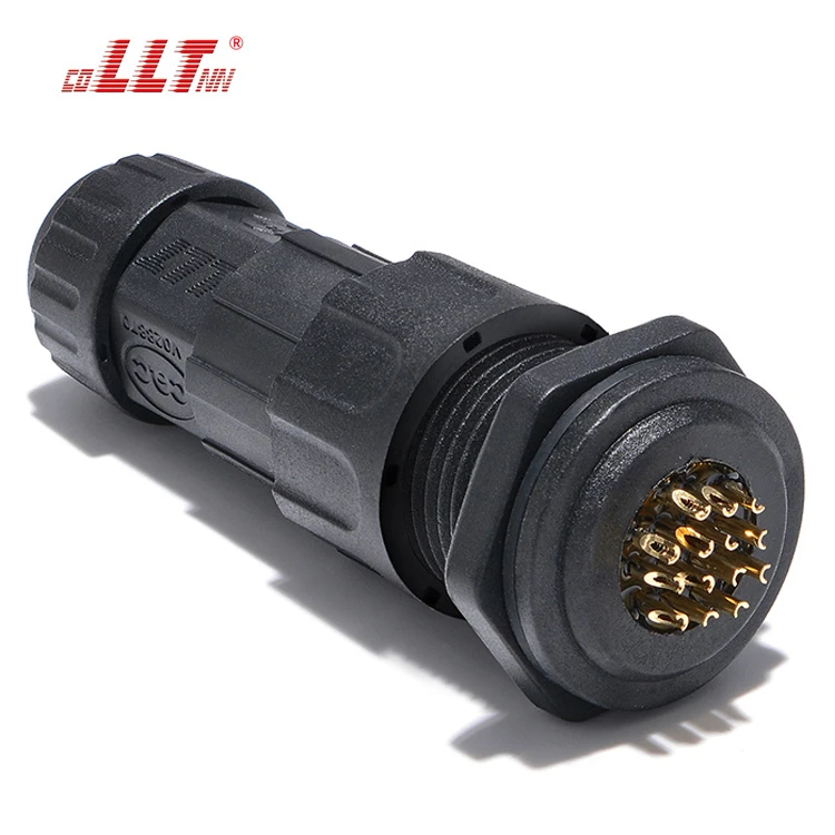 LLT M19 Panel Type Waterproof Data Connector IP67 5A 14 Pin Male Female Plug With Socket detail 2