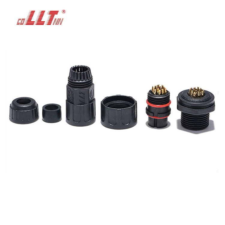 LLT M19 Panel Type Waterproof Data Connector IP67 5A 14 Pin Male Female Plug With Socket detail 6