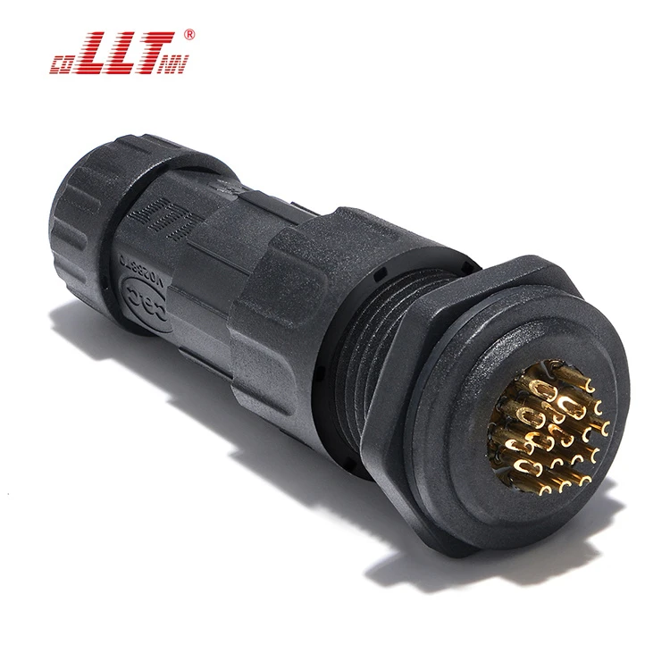 LLT M19 Power Signal Waterproof Circular Connectors 18 Pin For Outdoor Electronic Distribution detail 2