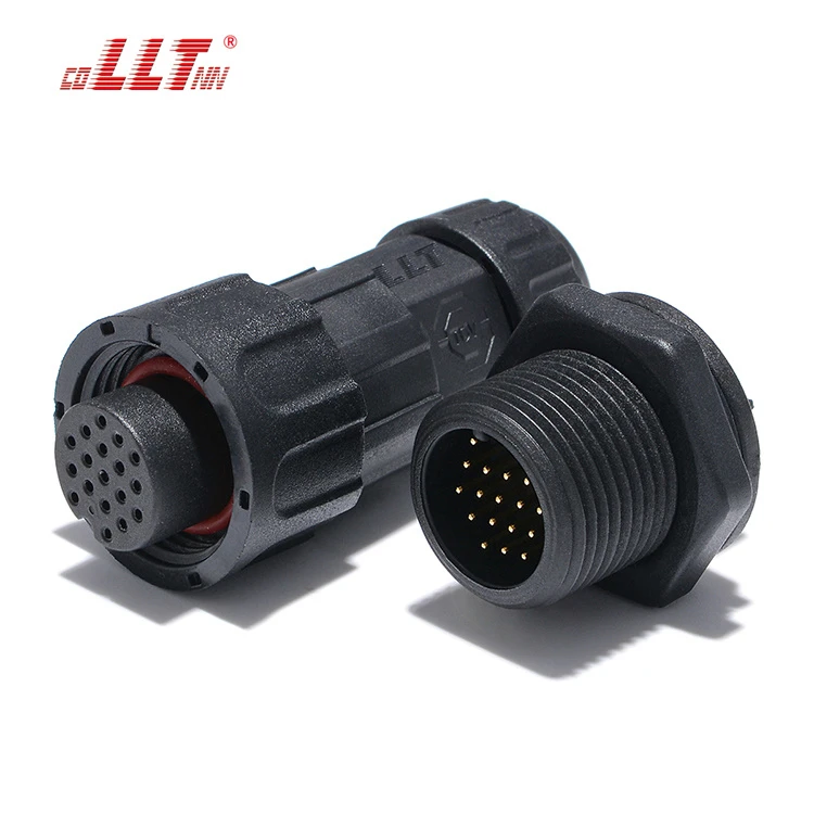 LLT M19 Power Signal Waterproof Circular Connectors 18 Pin For Outdoor Electronic Distribution