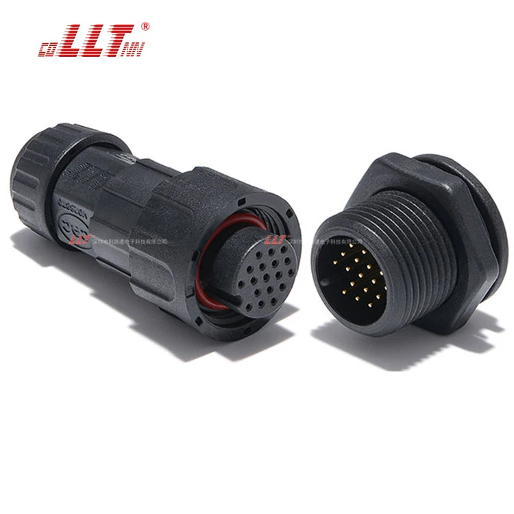 LLT M19 Power Signal Waterproof Circular Connectors 18 Pin For Outdoor Electronic Distribution detail 3